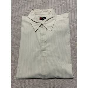 Versace cream damask stripe short sleeve button down size L